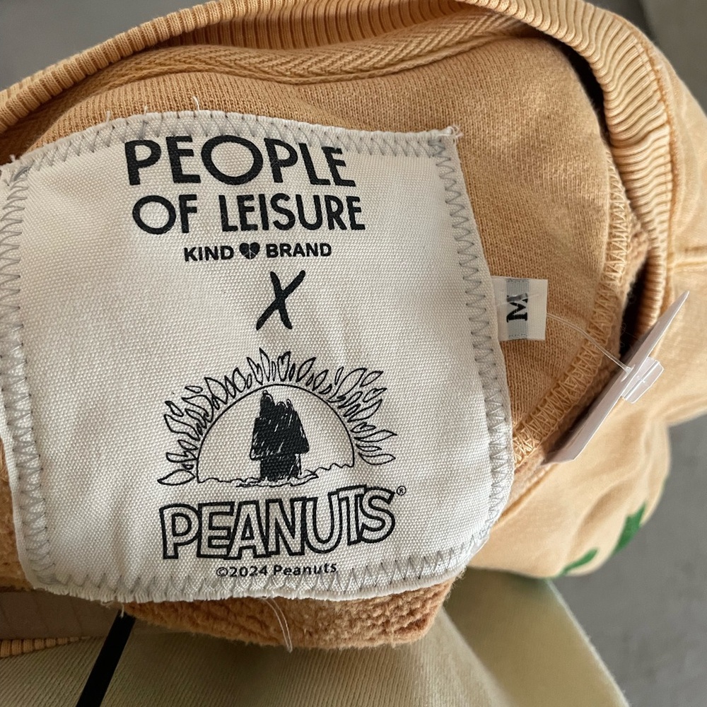 Peanuts Tan Crewneck Sweatshirt with Green "Howdy" and Red Cactus - Picture 3 of 5
